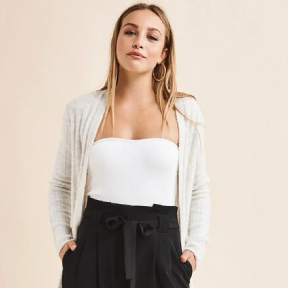 Dynamite Ribbed Tube Top in White - Picture 5 of 5